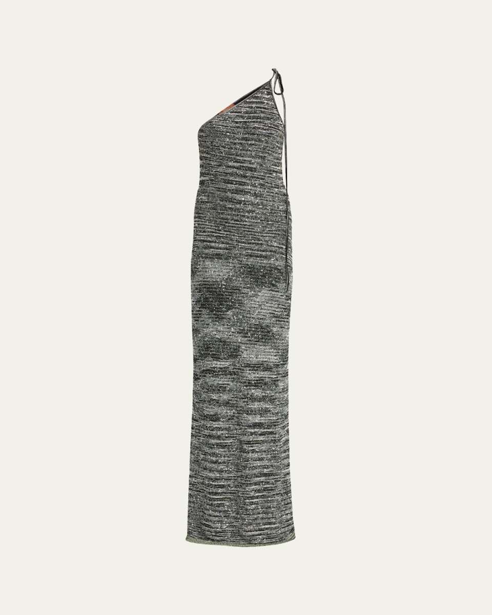 Long One-Shoulder Tie-Dye Dress